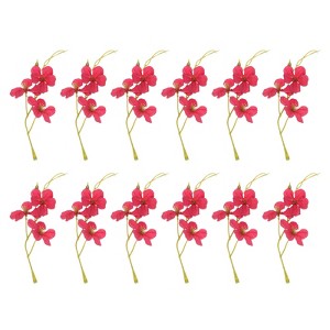 Unique Bargains Plastic Lifelike Appearance Decorative Artificial Orchid Flowers 12 Pcs - 1 of 3