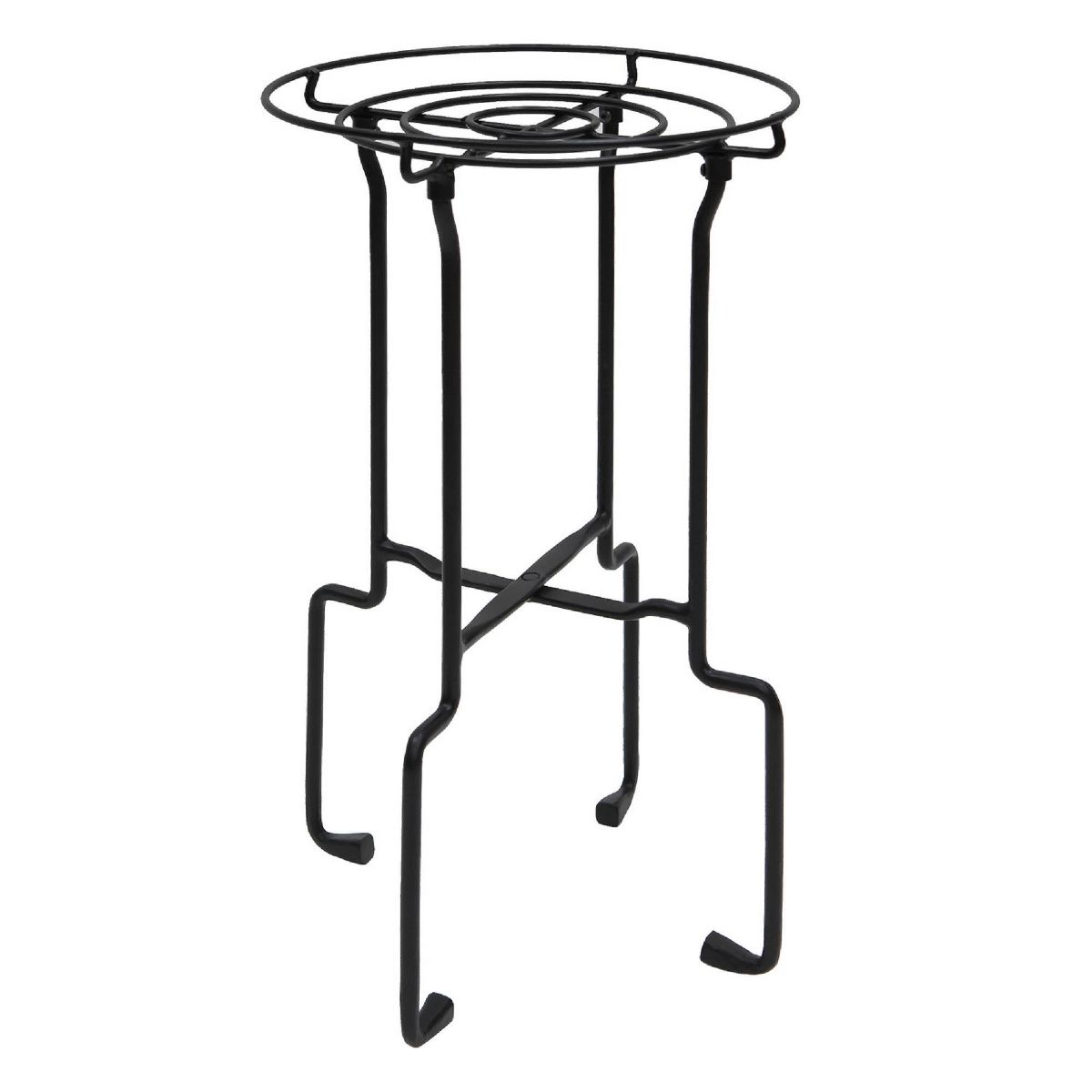 23.5" Plant Stand Catalina Black Wrought Iron with Powder Coated Finish - ACHLA Designs: Freestanding, No Assembly Required