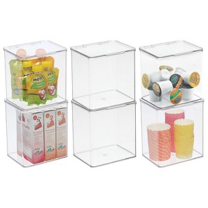 mDesign Plastic Kitchen Pantry/Fridge Storage Organizer, Hinge Lid - 1 of 4