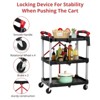 GustoWave 3-Tier Folding Utility Cart, Heavy Duty Portable Service Cart with 56 LBS Per Shelf, Collapsible Storage Cart, (Black & Red) - 4 of 4
