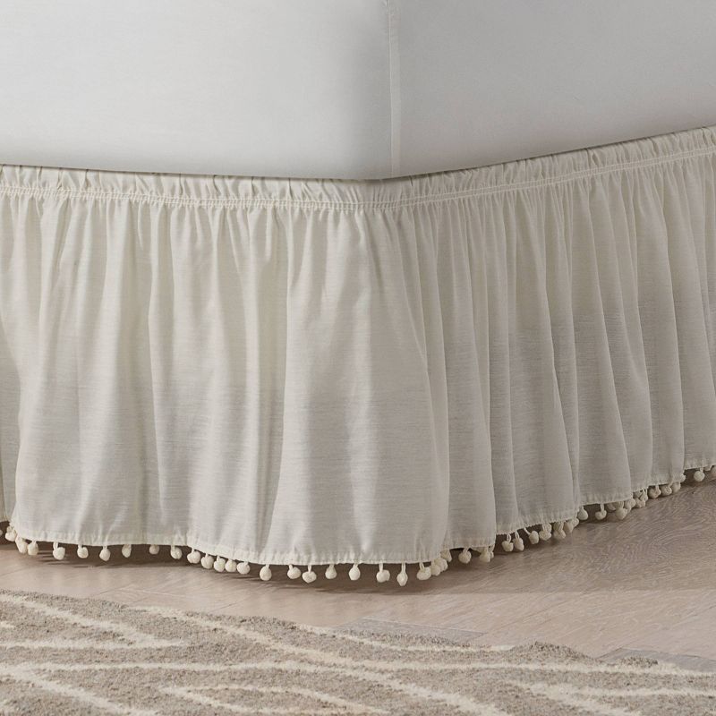 Wrap Around Pom Pom Bed Skirt - EasyFit&#153;, 2 of 5