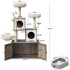 Cat Tree House, Cat Condos, Aesthetic Cats Tree, Hidden Litter Box, Wooden Cats Furniture with Multiple Platforms with Sisal Scratching Posts - 2 of 4