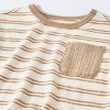 Baby Boys' 2pc Striped Pocket T-Shirt and Shorts Set - Cloud Island™ Tan - 3 of 4