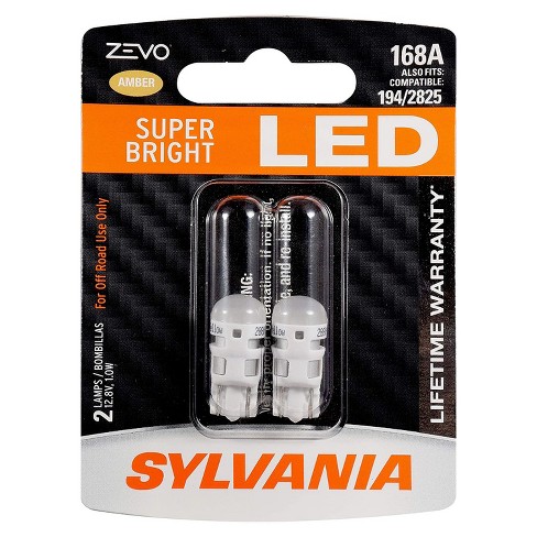 Sylvania Zevo Amber T10 W5w Socket Super Interior Exterior Vehicle Car Lighting Applications Light Bulb (2 Pack) : Target