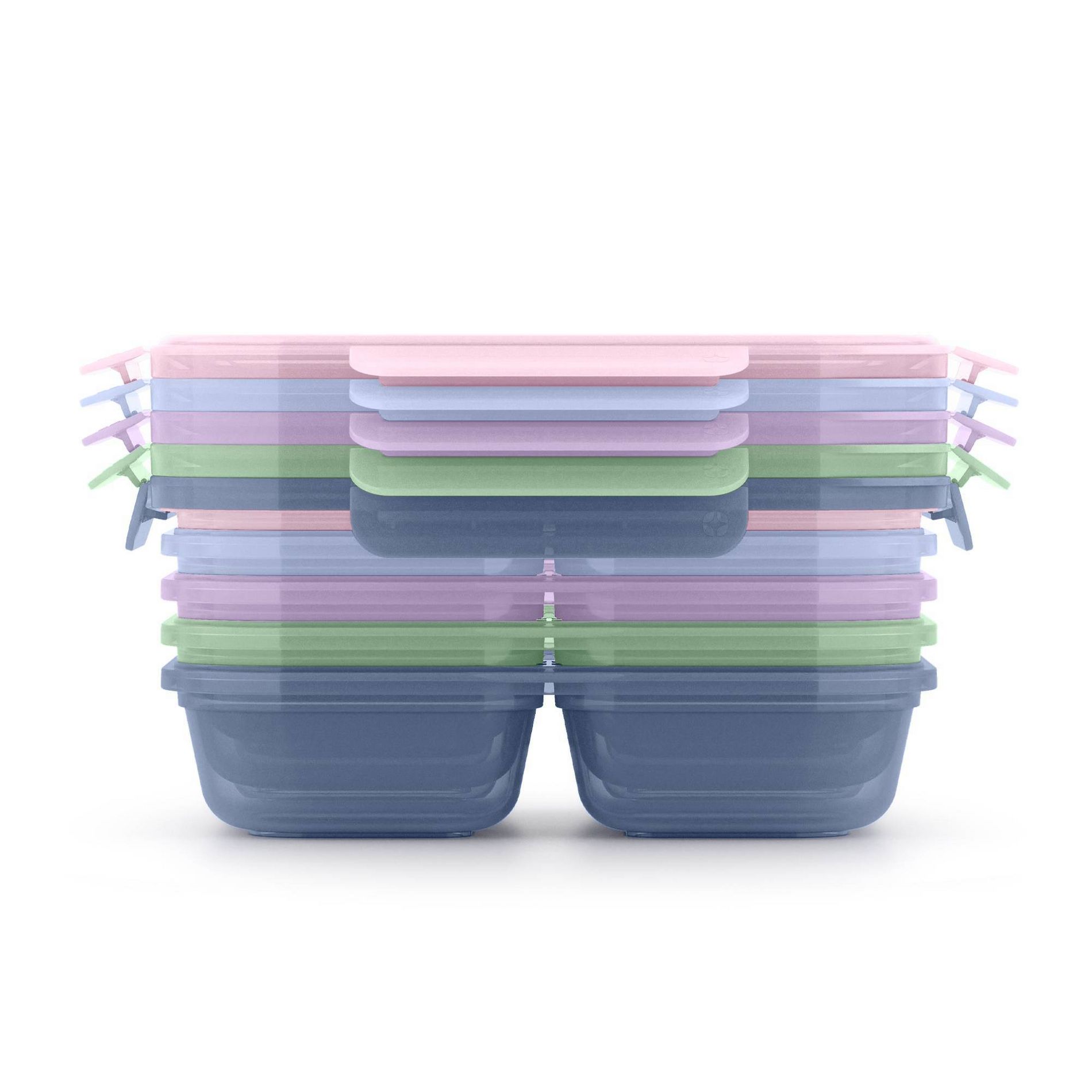 Ello Snap and Nest 10pc 4 compartment Snack Food Storage Container Set