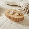 Lyngins Modern Handcraft Drum Coffee Table, Ellipse Coffee Table for Living Room, 43.7" Multi-Functional Living Room Table & Center Table - 4 of 4