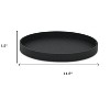 HomeRoots 15" Black Faux Wicker Round Serving Tray - 3 of 4
