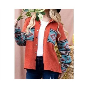 Women's Aztec Print Shacket - And The Why - 1 of 4
