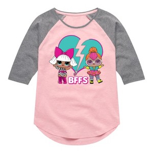 Girls' - LOL Surprise! - Heart Mended BFFS Shirt Tail Raglan Graphic T-shirt - 1 of 2