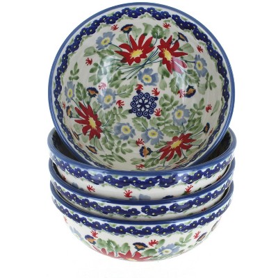 Blue Rose Polish Pottery M089 Manufaktura Dessert Bowl Set