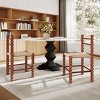 Modern Solid Wood Rattan Dining Chairs Set of 2, Ergonomic Curved Seat, Stable Chairs for Kitchen or Dining Room - The Pop Home - 3 of 4