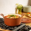 Bloomhouse 7 Qt Cast Iron Dutch Oven W/ Embossed Lid, European Enamel, & Olive Wood Trivet - 2 of 4