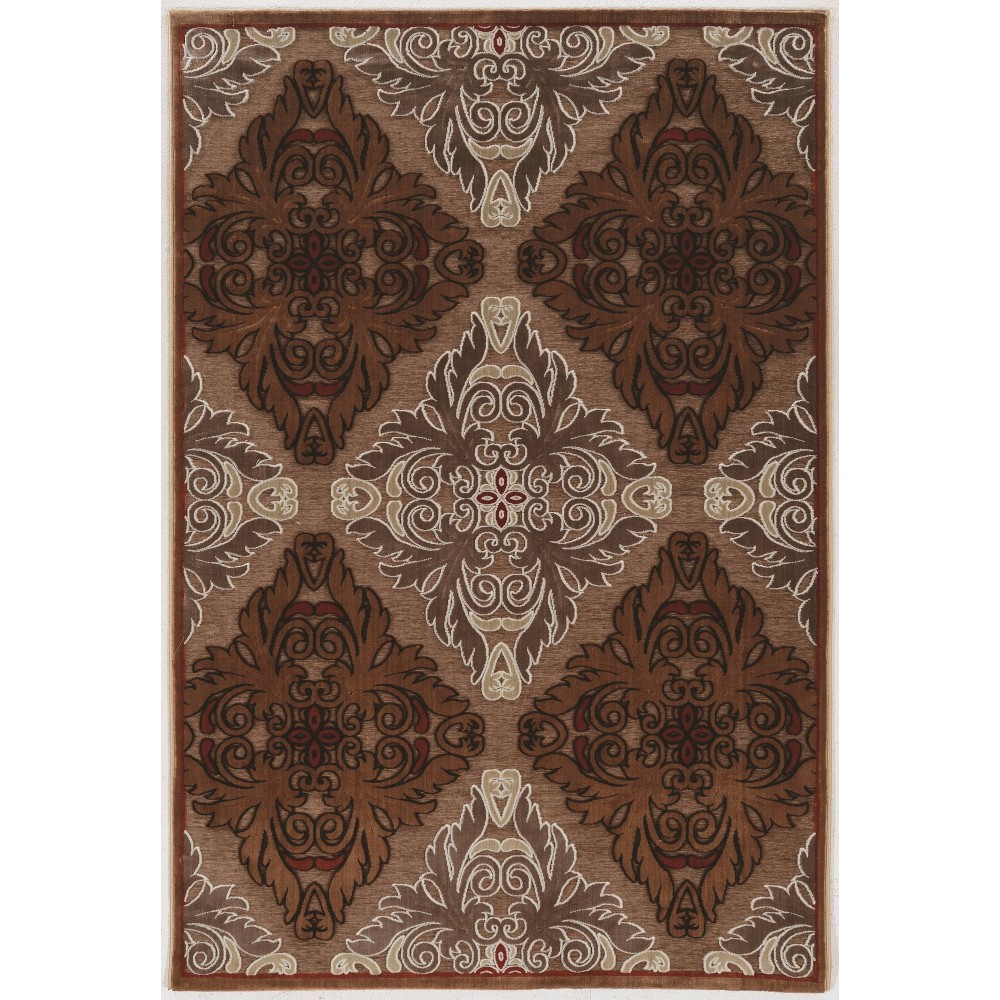 5'x7'6in Hi Lo Medallions Rug Brown/Beige - Linon