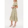 August Sky Women's Short Flounce Sleeves Floral Smocked Midi Dress - 3 of 4
