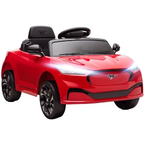 Qaba 12V Licensed Ford Mustang Mach-E Electric Car, Kids Ride On Car with Remote Control, Adjustable Speed, LED Light, Music, Suspension, Red - 1 of 4