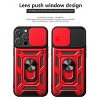 Kickstand Ring Holder with Slide Camera Cover TPU Magnetic Car Mount for APPLE IPHONE 14 PRO MAX - 4 of 4
