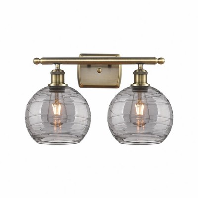 Athens Deco Swirl - 2 Light Bath Vanity In Industrial Style-11.25 Inches Tall and 18 Inches Wide