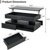 QingMoon Lift Top Coffee Table, High Gloss Center Table with Hidden Compartment, 2 Storage Drawers and Adjustable LED Lights for Living Room - 4 of 4