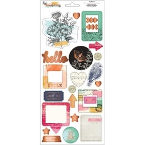 BoBunny Beautiful Things Cardstock Stickers with Copper Foil, 125pcs - 1 of 4