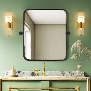 Neutypechic Modern Metal Wall Mirror Rectangular Pivot Bathroom Vanity Mirror