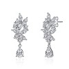 Guili White Gold Plated Dangling Earrings with Marquise and Pear Shaped Clear Cubic Zirconia for a Sparkling, Elegant, and Graceful Finish - 2 of 3