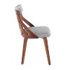 Set of 2 York Dining Chairs Walnut/Light Gray - LumiSource: Mid-Century Design, Faux Leather Upholstery, Wood Legs - image 3 of 4