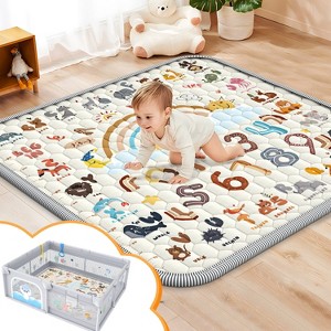 Skirfy Baby Play Mat for Floor, 50" x 50" Thick Foldable Play Mat, Washable and Non-Slip Play Mat for Babies and Toddlers 0-12Months - 1 of 4