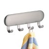 iDesign Self-Adhesive Key Rack with 4 Hooks - Set of 4 - Brushed - 4 of 4
