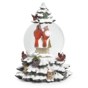 Roman Lit Swirl Cardinal Glittered Christmas Snow Globe - 1 of 4