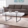 Wennan Modern Faux Marble Cocktail Table Black/White - Aiden Lane: Chic, Rectangular, Loop Leg Design - image 2 of 4