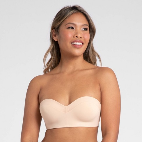 All.You. LIVELY Women's No Wire Strapless Bra - Toasted Almond 34DD