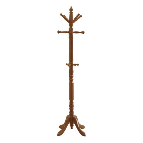 Gray Wooden Standing Coat Rack Tree with 12 Hooks and Umbrella Stand