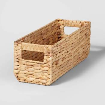 Divided Wire Caddy Basket With Wood Handle Black - Brightroom™ : Target