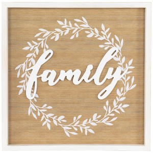 Northlight Family Framed Wooden Wall Sign - 15.75" - White - 1 of 4