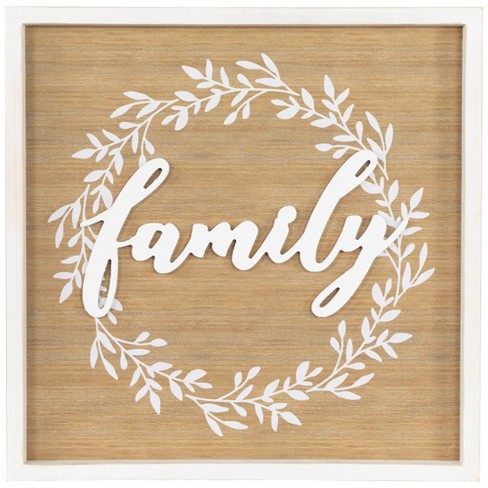 Northlight Family Framed Wooden Wall Sign - 15.75" - White - image 1 of 4