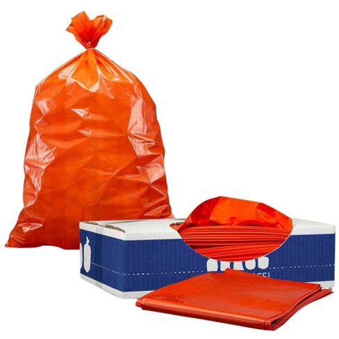 Plasticplace 32-33 Gallon Trash Bags, Orange, 1.2 Mil (100 Count) : Target