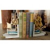 9" x 6" Wooden Sailboat Bookends White/Gold - Olivia & May: Nautical Shelf Decor, Non-Skid Base - 2 of 4