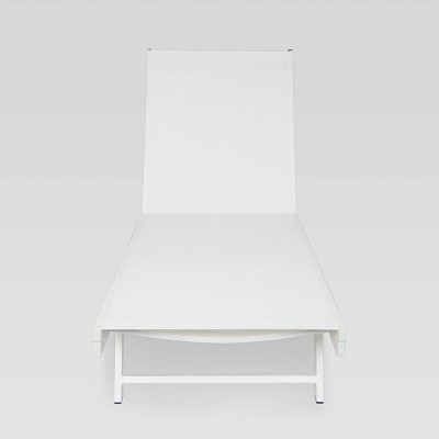 Salton White Aluminum Adjustable Outdoor Chaise Lounge