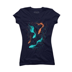 Junior's Design By Humans Neon Float By StevenToang T-Shirt - 1 of 3