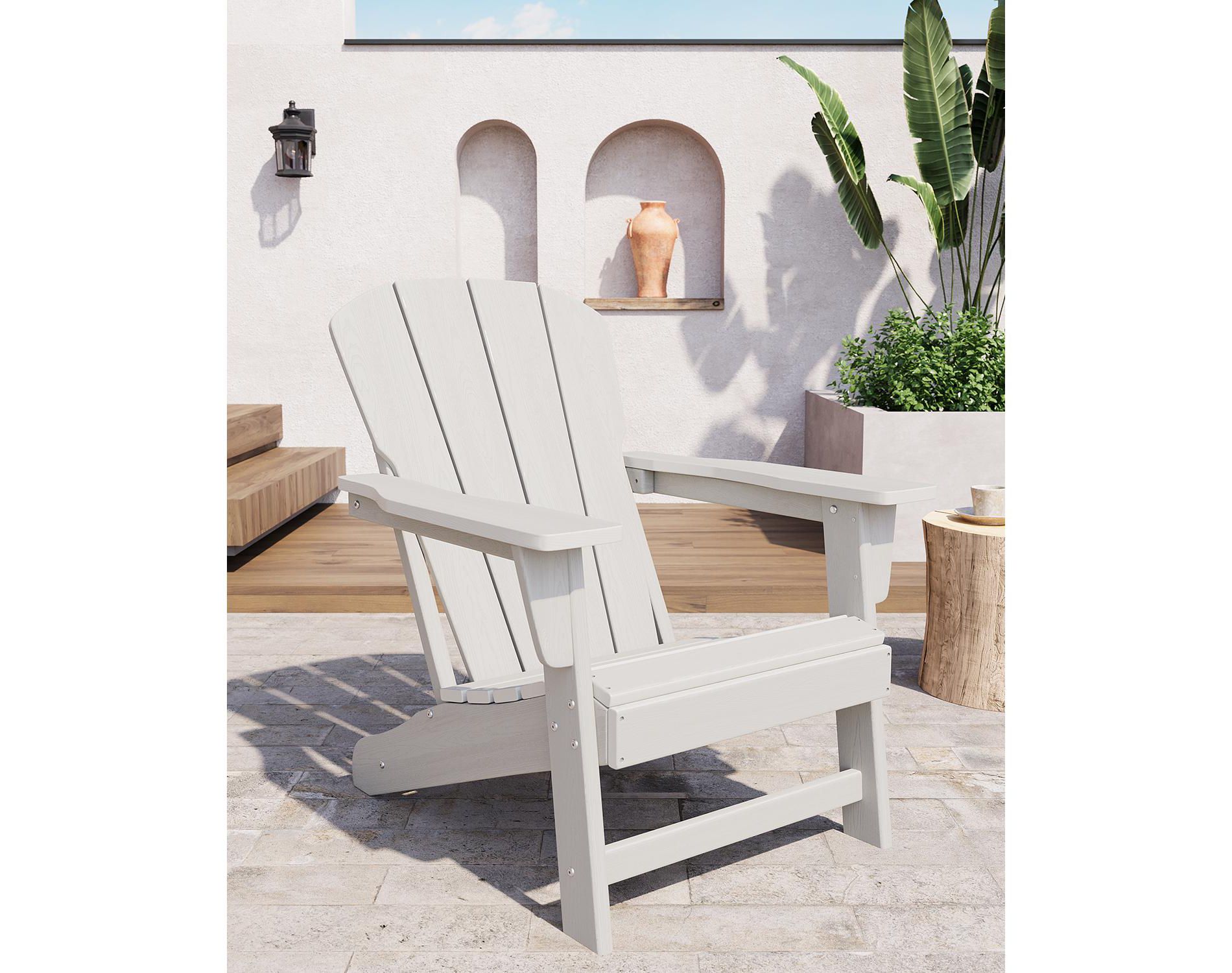 HDPE Adirondack Chair - High-End Fixed Style, Four Side Panels, Beveled Backrest, Durable Weather Resistant, Comfortable Outdoor Seating