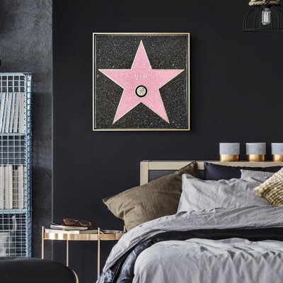 Hollywood Glamour Black and Pink VIP Framed Canvas Wall Art