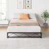 Homhougo Queen Bed Frame, Metal Low Platform Bed Frame, Queen Size Bed Frame with Metal Slat Support, Mattress Foundation, Under Bed Storage, White - 2 of 4
