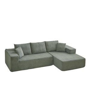 NicBex Modern Corduroy Sectional Sofa,Modular L Shaped Sectional Couch with Chaise and 5 Pillows for Living Room,Apartment,Office - 1 of 4