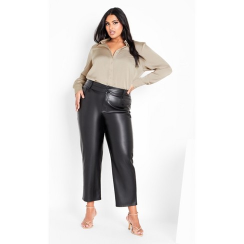 City Chic  Women's Plus Size Norah Faux Leather Pant - Black - 12 Plus :  Target