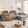 Convertible Sectional Sofa, 3-4 Seat L Shaped Couch With Footstool, Reversible Chaise, Sloped Armrest, Upholstered Sofa For Living Room Apartment - 2 of 4