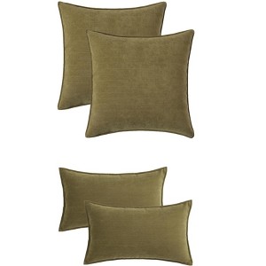 REGALWOVEN 4 Pcs Solid Chenille Soft Couch Throw Pillow Covers for Sofa Living Room Home Decor - 1 of 4