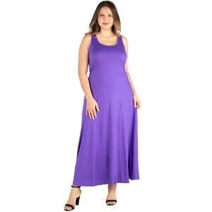 Plus Size Simple A-Line Tank Maxi Dress - 24seven Comfort Apparel™ - 1 of 4