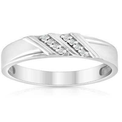 Pompeii3 1/10ct Diamond Mens Ring 14K White Gold