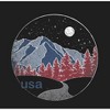 Americana Mountains and Trees Line Adult Long Sleeve Hoodie - 2 of 3