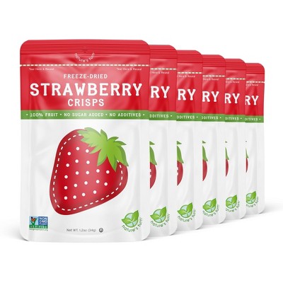 Nature's Turn Freeze-Dried Fruit Snacks - Strawberry Crisps -  No Sugar Added, Non GMO, Gluten Free, Nothing Artificial - 34G (1.20oz) - 6-PACK